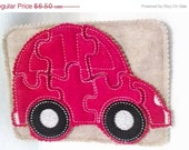 Christmas in July Sale Red car felt puzzle with template carry case Felt Puzzle game Perfect for party favors, school treats busy bags or q Il_170x135