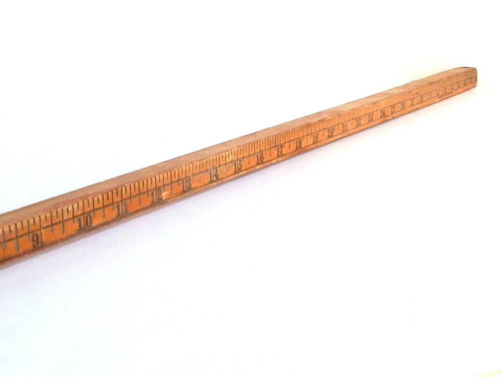 Vintage Wood Square Yardstick / Walking Stick