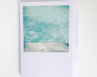 Blank Greetings Card. Swimming Pool Art - Morning Swim