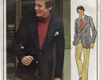 1960s Vogue 9445 Mens Sport Coat Pattern MAD MEN Adult Teen
