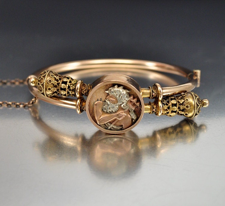 Rose Gold Filled Victorian Bangle Bracelet Antique by boylerpf