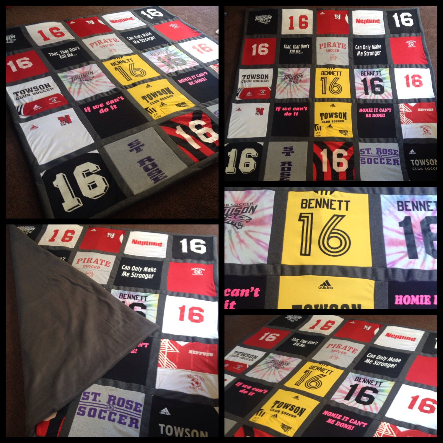 Custom T Shirt Memory Blanket Unlimited Items & Size with