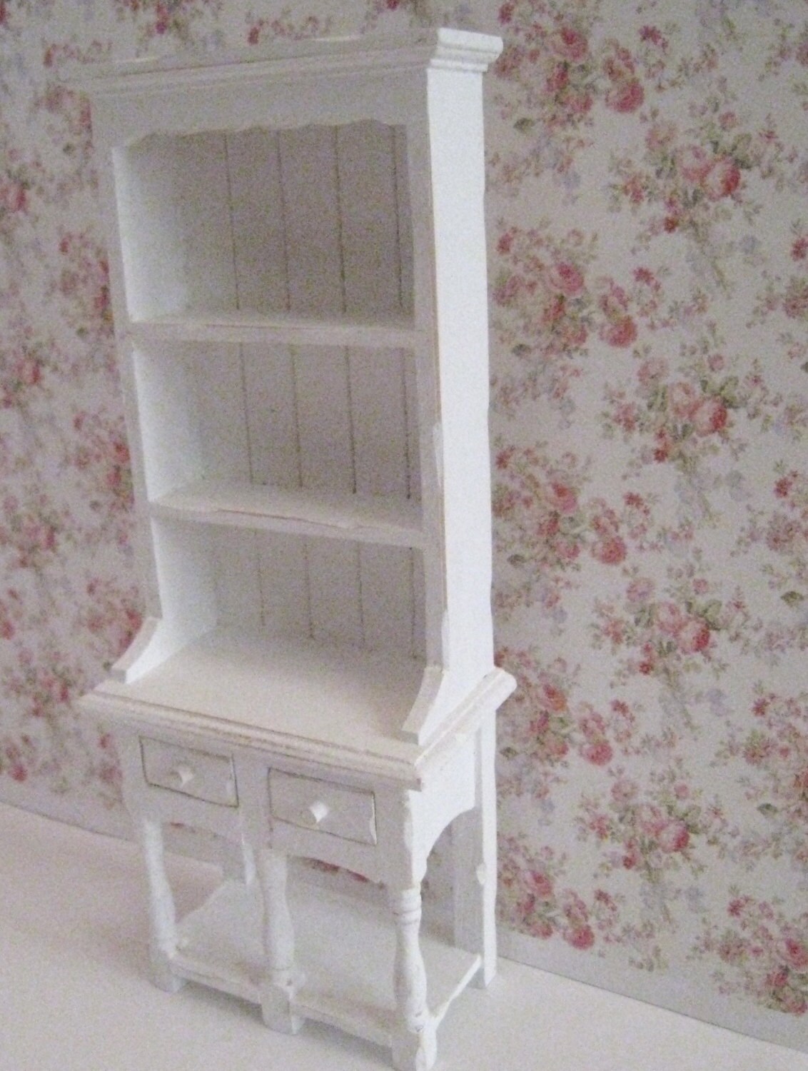 Narrow Kitchen Hutch or Dresser Shabby chic white twelfth