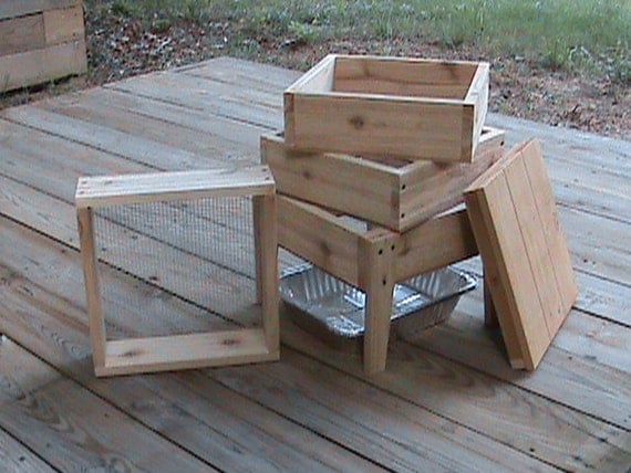 Homemade Wood Worm Bin Cedar 4 Tray