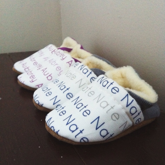 Custom Name Baby Shoes - Simple - 0-6 months, 6-12 months and 12-18 months