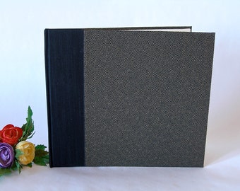 Lined wedding guest book - black with gold dots chiyogami - 8x9in 20x23cm -Ready to ship