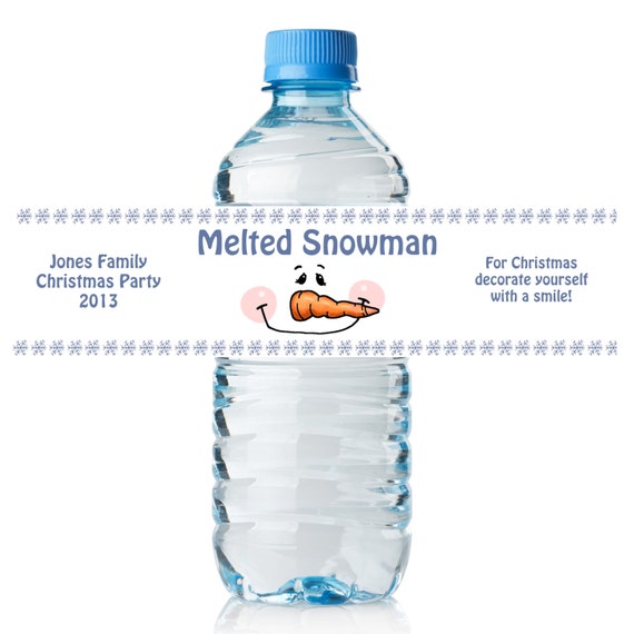 items-similar-to-20-personalized-christmas-melted-snowman-water-bottle