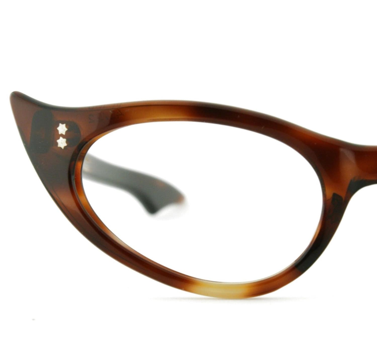 Amber Tortoise Shell Cat Eyeglass Frames Vintage Ladies