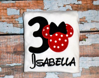 Girls Minnie Mouse Birthday Shirt, Girls Birthday Shirt, Disney Birthday Shirt