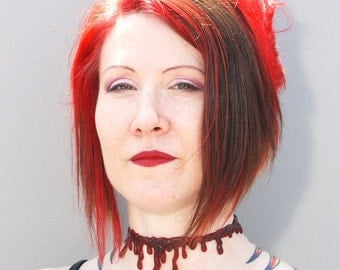 Halloween Makeup- Zombie Costume - Bloody Drip choker necklace - Dark