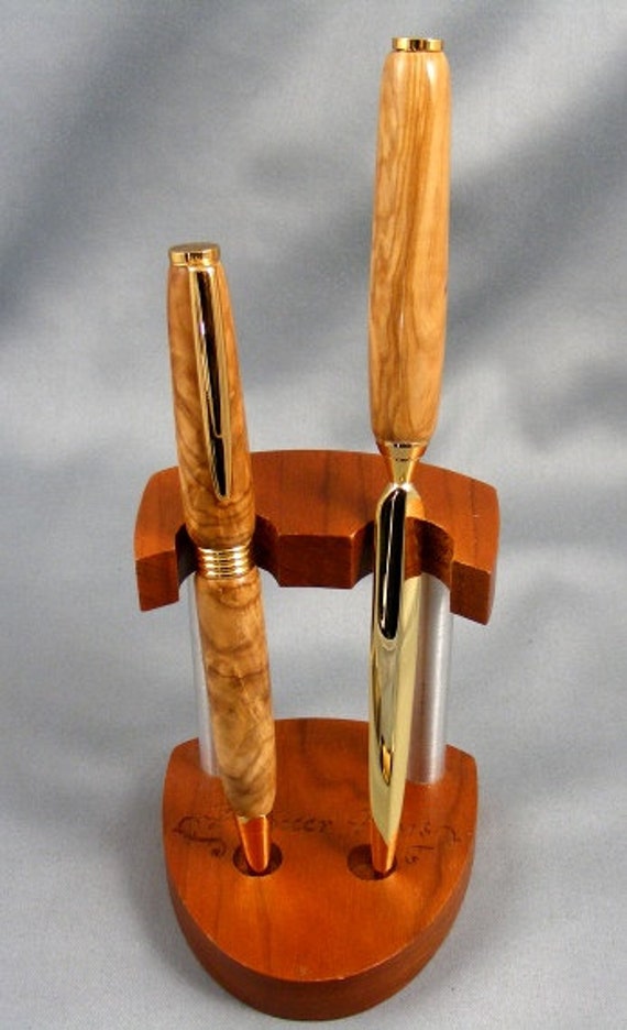Olivewood Pen and Letter Opener Desk Set