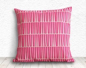 Geometric Pillow Cover, Pillow Cover, Fuschia Pillow Cover, Linen Pillow Cover, 18x18 - Printed Geometric - 013