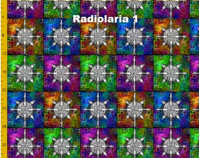 Custom quilting fabric Vintage Radiolaria Haeckel