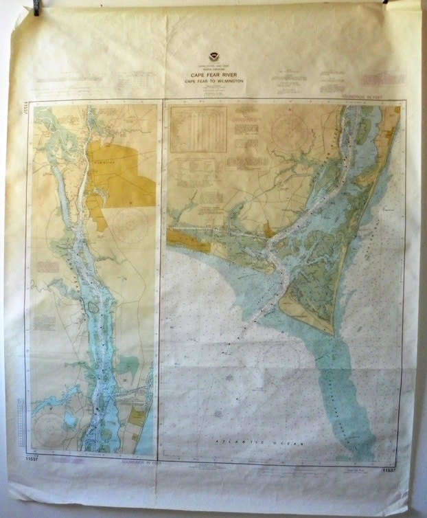 Large Nautical Chart Cape Fear River