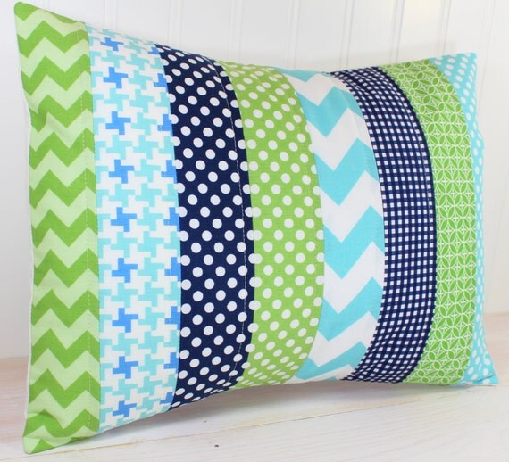Pillow Cover Baby Boy Nursery Decor Patchwork Pillow Cover