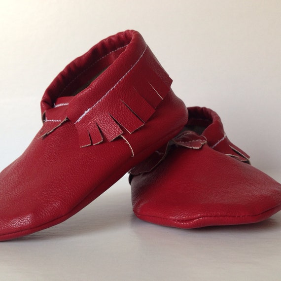 Red Moccasins made to order many sizes by PDPStudio on Etsy