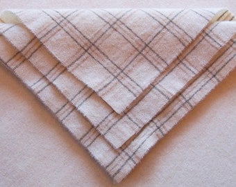 Felted Wool, 10in.x 10in. - Eggshell Windowpane - for Applique, Penny Rugs and Sewing Projects / W1383