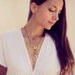 Crystal Chandelier Necklace, Crescent Moon Necklace, Gold Floral Necklace, Art Deco, Statement Necklace, Wedding Necklace - Arden