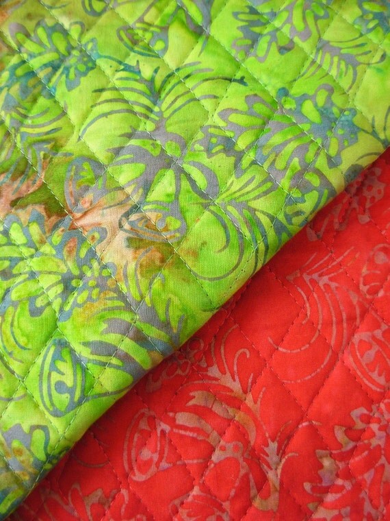Prequilted Fabric Holiday Moda Red and Green by Sewtype on Etsy