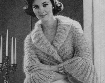 1950's French Knit Shrug Pattern Mid Century 1950's Instant Digital Download