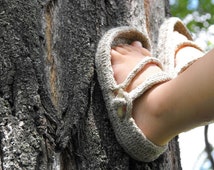 One rope sandal tutorial, earthing shoes, hemp rope sandals, natural ...