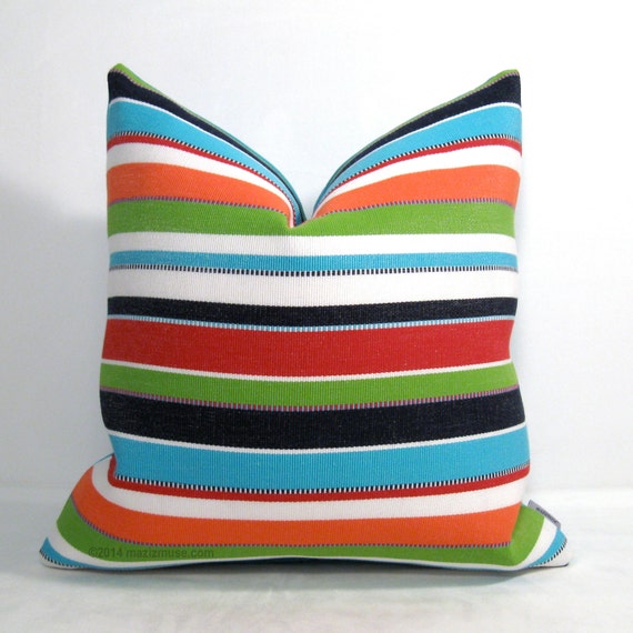 Colorful Outdoor Pillow Cover Modern Pillow Turquoise by Mazizmuse