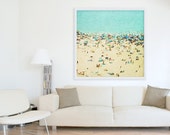 Large Beach Photography, Aerial beach Photography, Coney Island Beach Landscape, Large beach Prints, Beach People - CI Beach