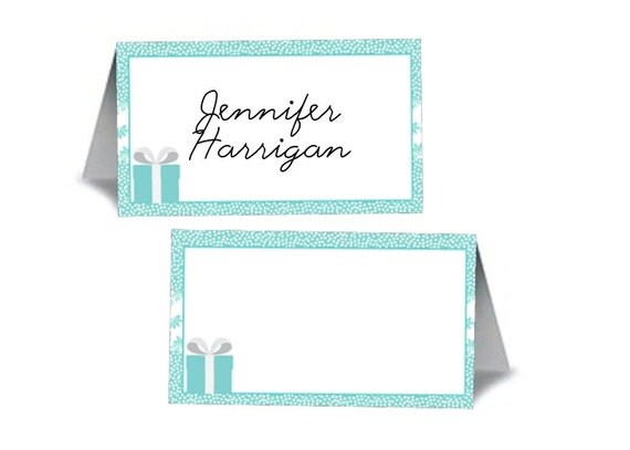 12 Blank Table Tent Place Cards, Tiffany Inspired, Wedding, Bridal Shower, Baby Shower, Birthday Il_570xn