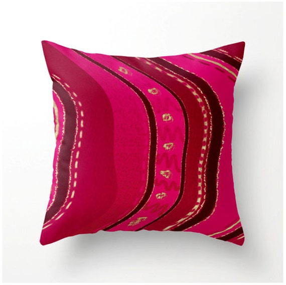 Decorative Throw Pillow Brick Red Hot Pink Moroccan style