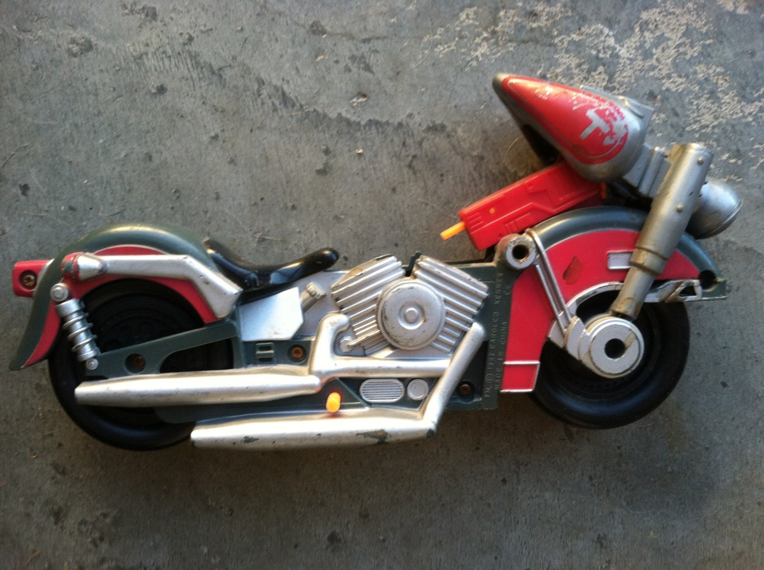 Vintage toy motorcycle molded painted plastic CHOPPER