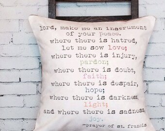 Pillow Cover Prayer of St. Francis