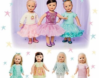 18 inch Doll Clothes Pattern,18 inch Tulle Skirts Pattern,18 inch Doll Skirts and Tops Pattern, Simplicity Sewing Pattern 1485