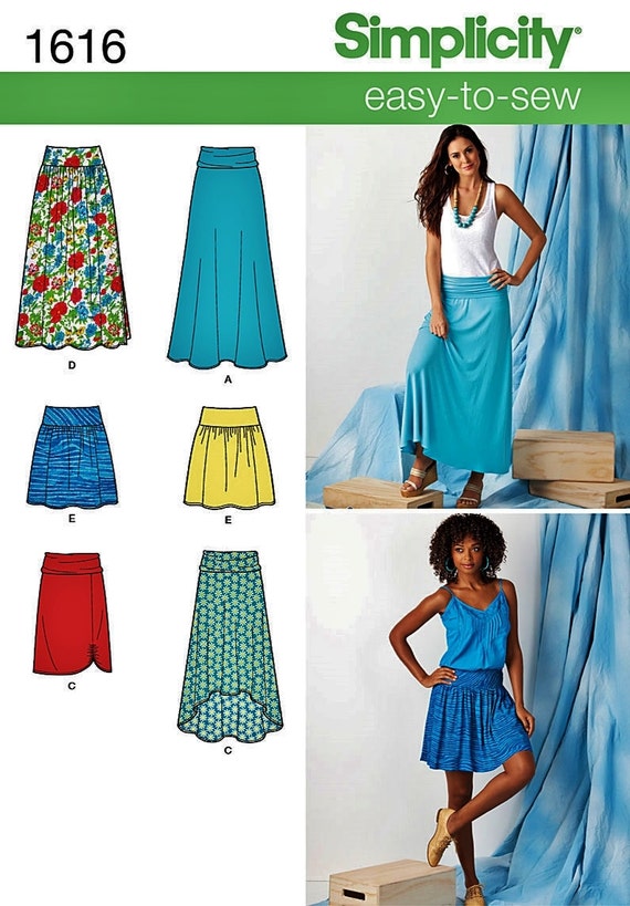 Misses' Skirt Pattern High Low Skirt Mini Skirt Pull-on