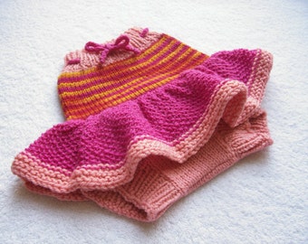 Hand Knitted Wool Diaper Cover Skirt Baby Wool Diaper Cover Wool Diaper Soaker Wool Nappy Cover size Medium 6- 12 Months