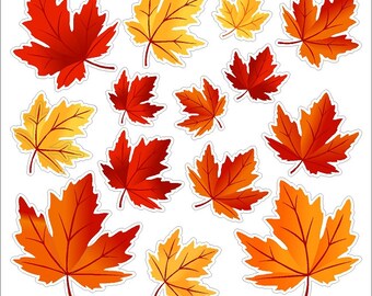 popular items for leaf stickers on etsy