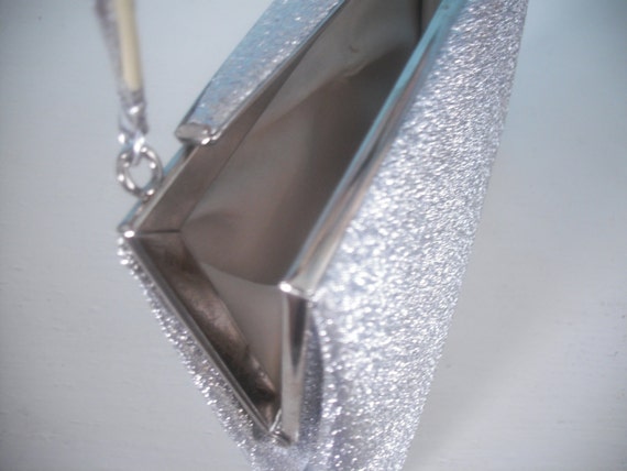 60s silver lame evening bag