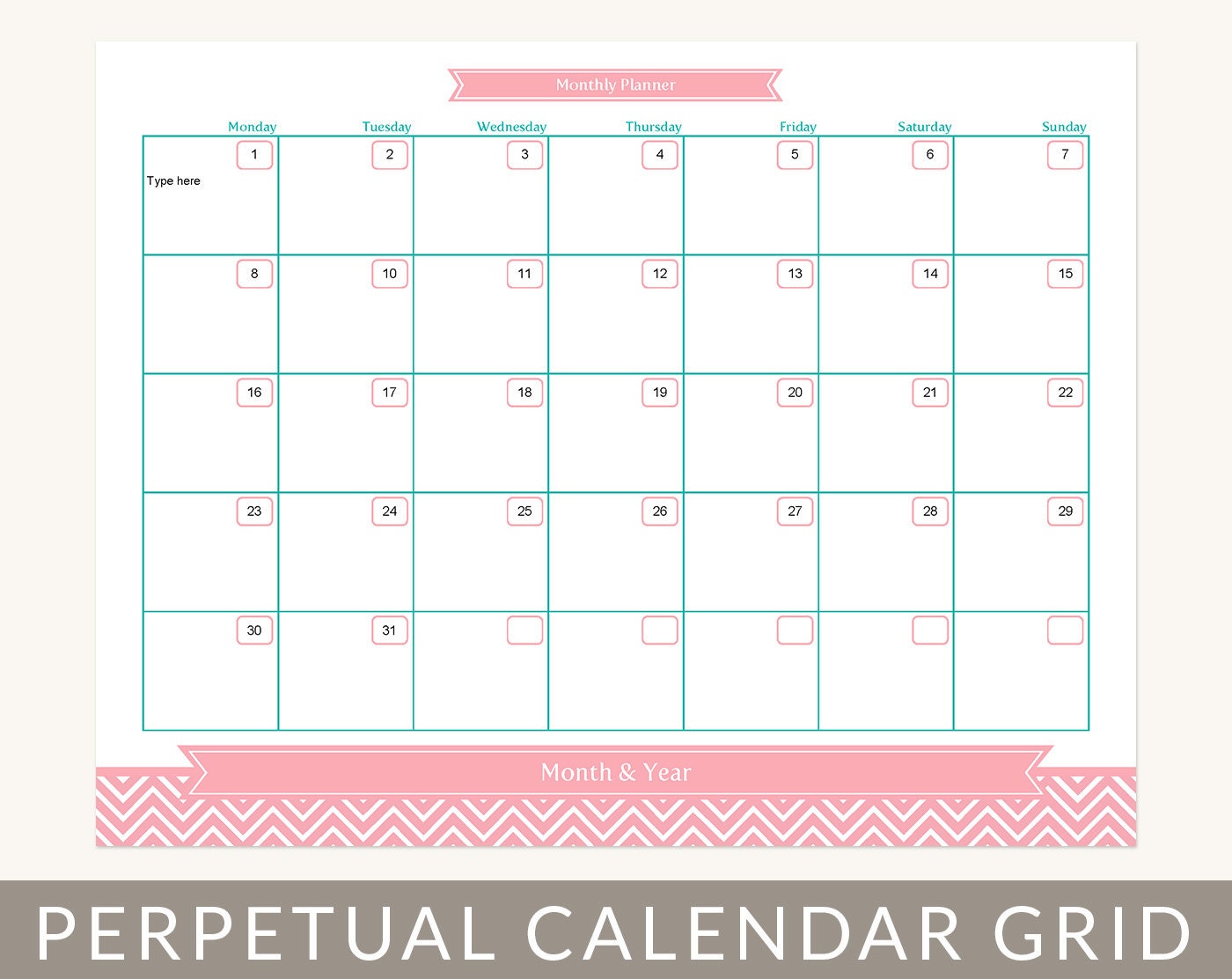 Month at A Glance Calendar Printable Calendar Templates