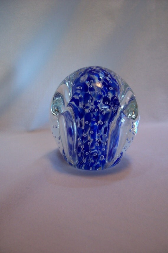 Blown Glass Paperweight Pen Holder Paperweight 4 Pen Holder