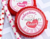 You Make My Heart BUBBLE Printable Valentine Tags - Cupake Toppers - Printable Valentine Party Favors -Valentine Tags for Bubble Gum Il_170x135