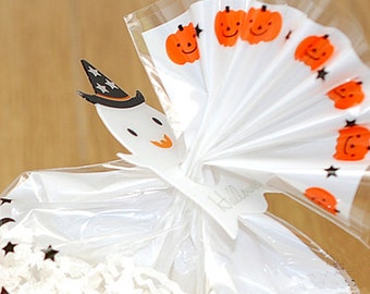 10 Clear Ties - Halloween Ghost (1.4 x 2.2in)