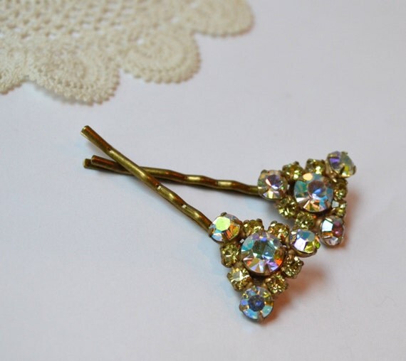 Rhinestone Bobby Pins, Vintage Bobby Pins, Bridal Bobby Pins, Wedding