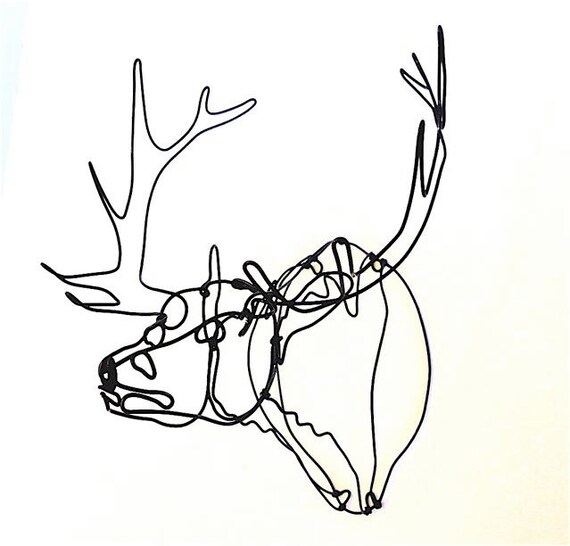 Elk Head Wire Sculpture by WiredbyBud on Etsy