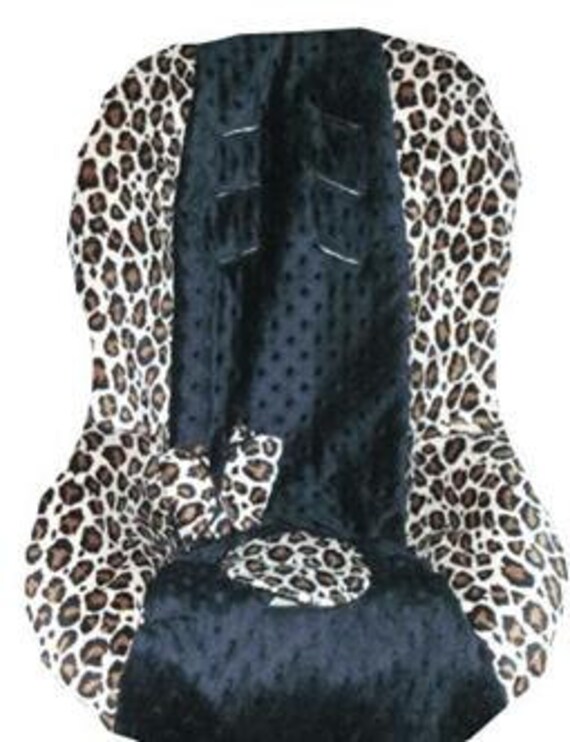 Leopard Minky Car Seat Cover Fits Britax Universal by flashybaby