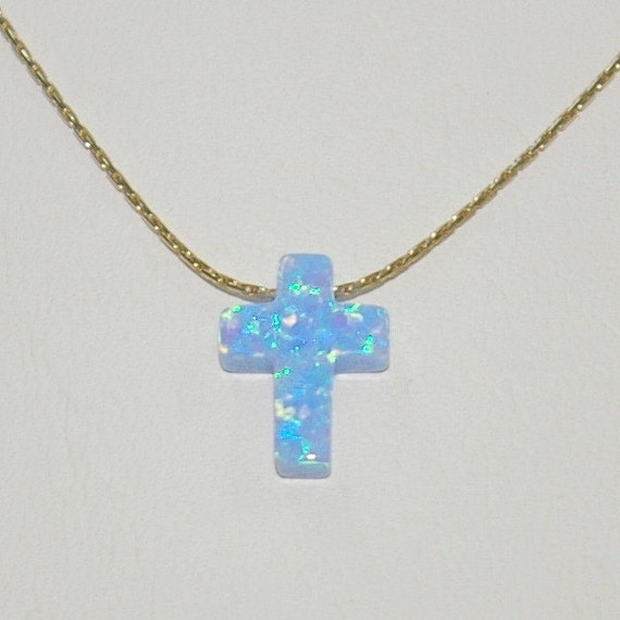 pieces Blue Charm  OPAL pieces 14kt Light 12x9mm cross charm with  CROSS  Gold Fine Filled