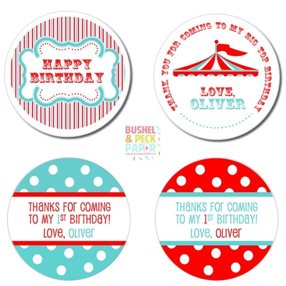 Vintage Carnival #Stickers, Gift #Tags OR Cupcake #Toppers Il_570xn