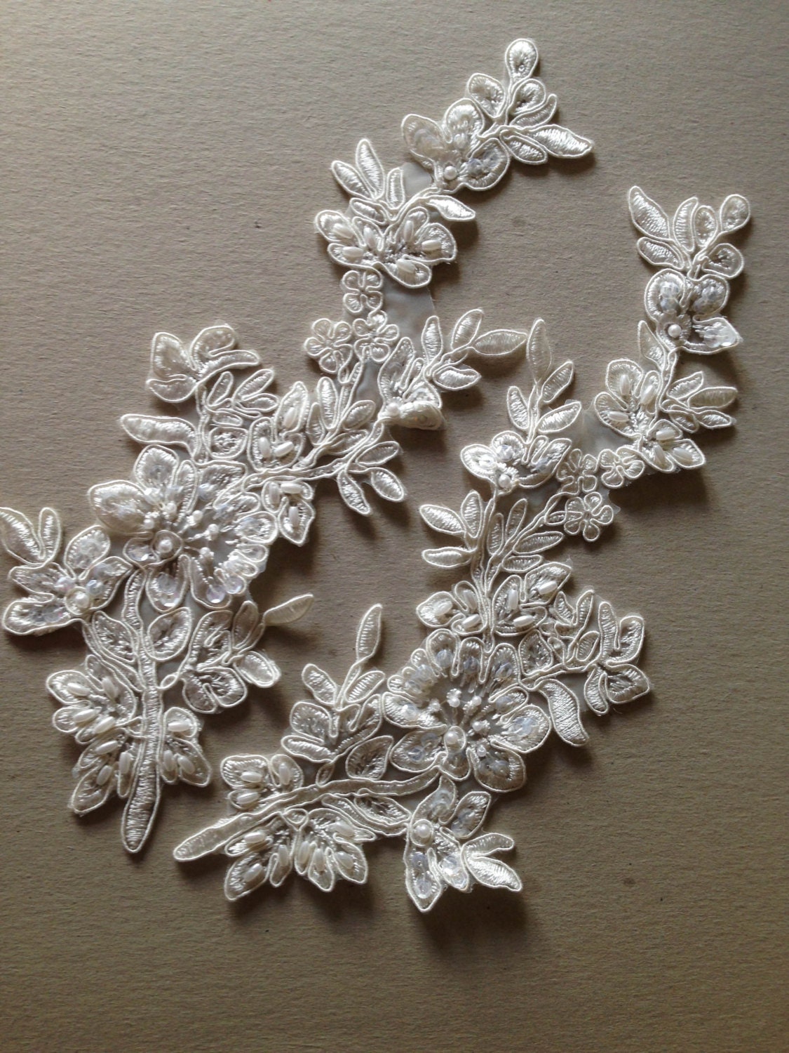 ivory lace applique