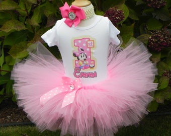 Minnie Mouse First Birthday Tutu Set, Minnie Outfit, Minnie Mouse Tutu ...