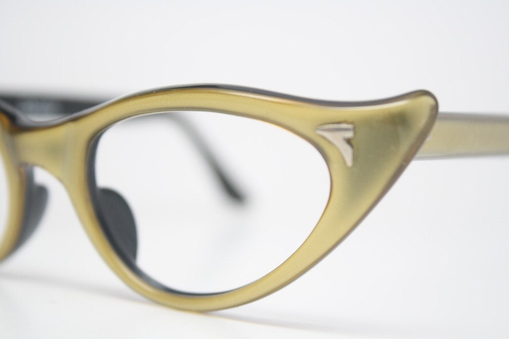 Green cat eye eyeglasses vintage cat eye glasses frames