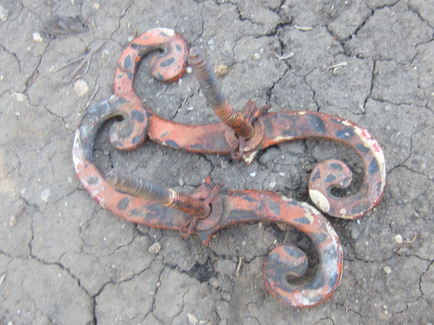 2 Old Cast Iron Shutter Dogs DYI Vintage Hardware Altered Art