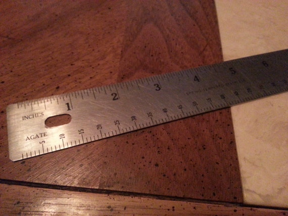 Vintage Stainless Steel 12 Inch Ruler Made in the USA 1960s Pica Agate ...